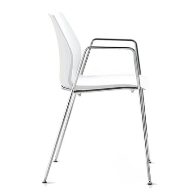 Vortex Stackable Plastic Seat Waiting Room Chair with Metal Frame