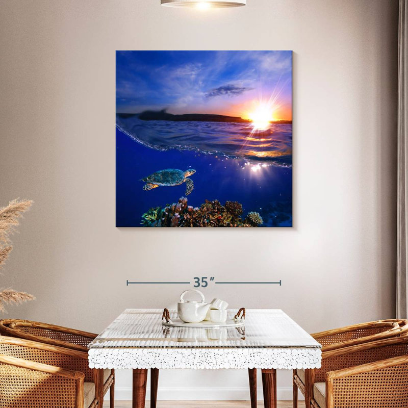 Alvord Sunset Sea Turtle, 39" H x 39" W