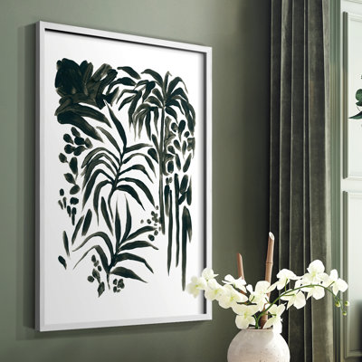 Encre Jungle I, reproduction encadrée - bois massif