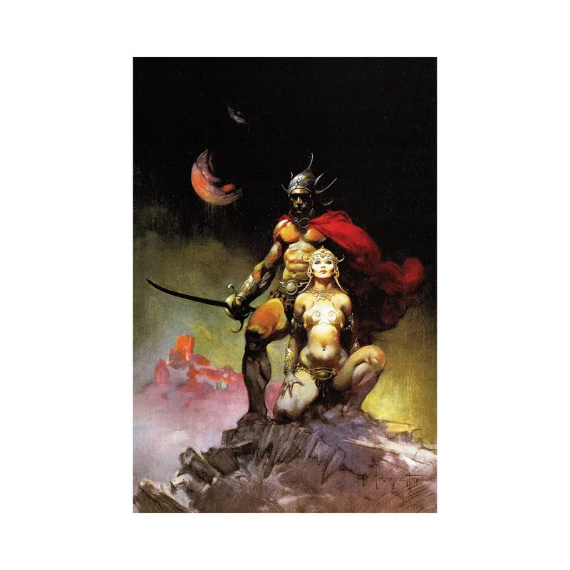 «Swords of Mars» par Frank Frazetta, reproduction d'art sur toile tendue, H 26 po x l 18 po x 1,5 po