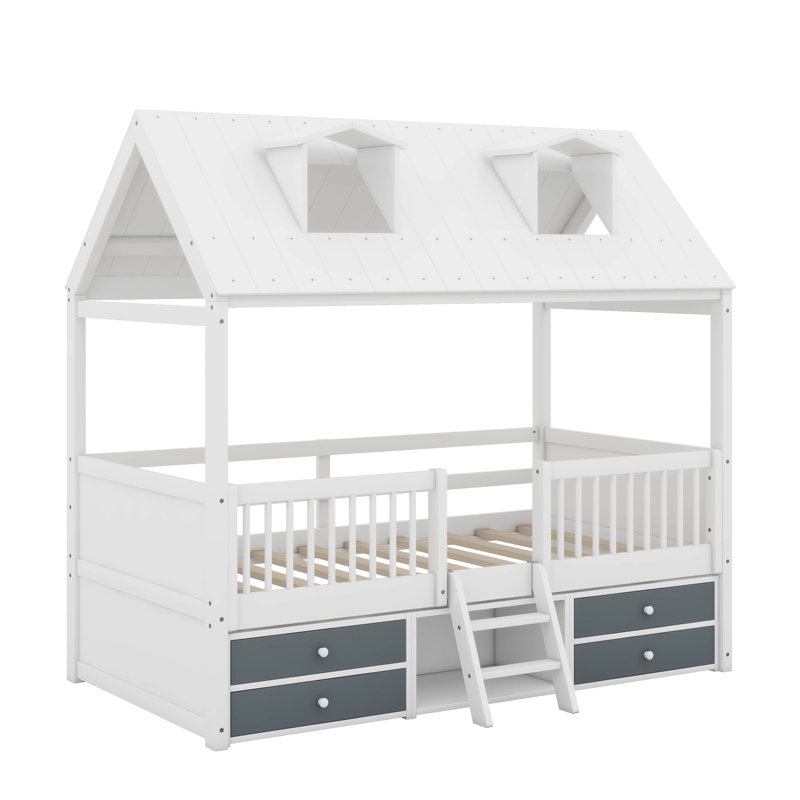Lit en bois, Lit simple, Blanc