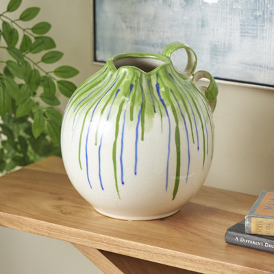  Vase en céramique avec goutte et poignées
