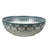 16" Round Artistic Ceramic Vessel Sink – Glossy Above-Counter Basin with Hand-Inspired Printed Pattern