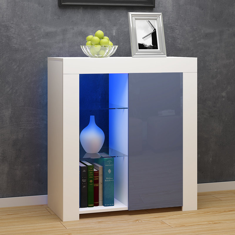 75 cm W Sideboard, White sideboard+Gray door