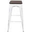 Tabouret de bar empilable blanc rétro et espresso - ensemble de 2