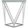 Brittania Square Glass Top Geometric End Table Nickel