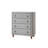 Grey 4-Drawer Upholstered Chest