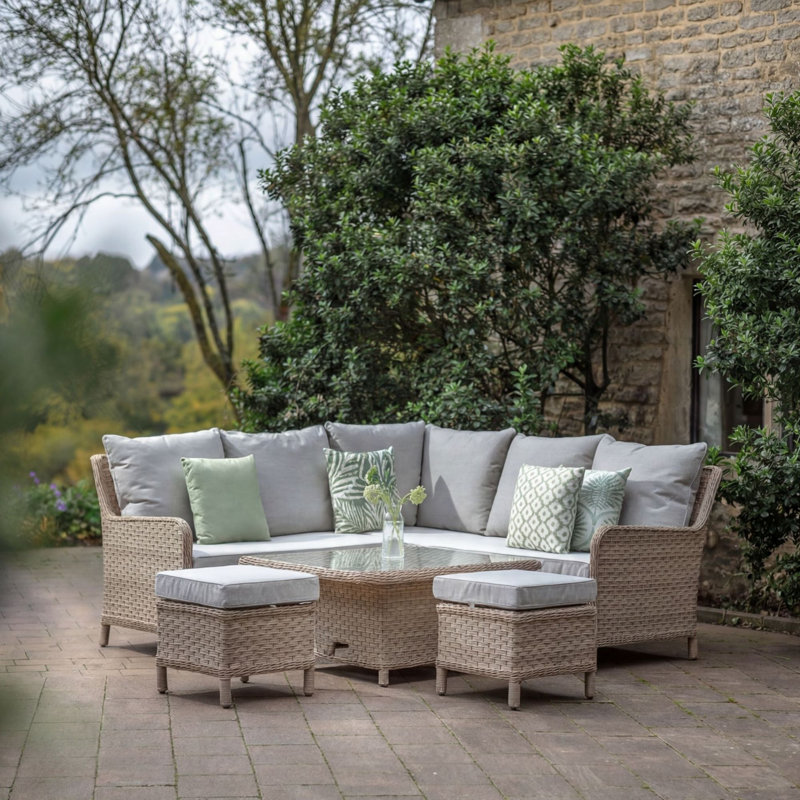 6 - Person Patio Dining Set with Square Table , Cushions Included