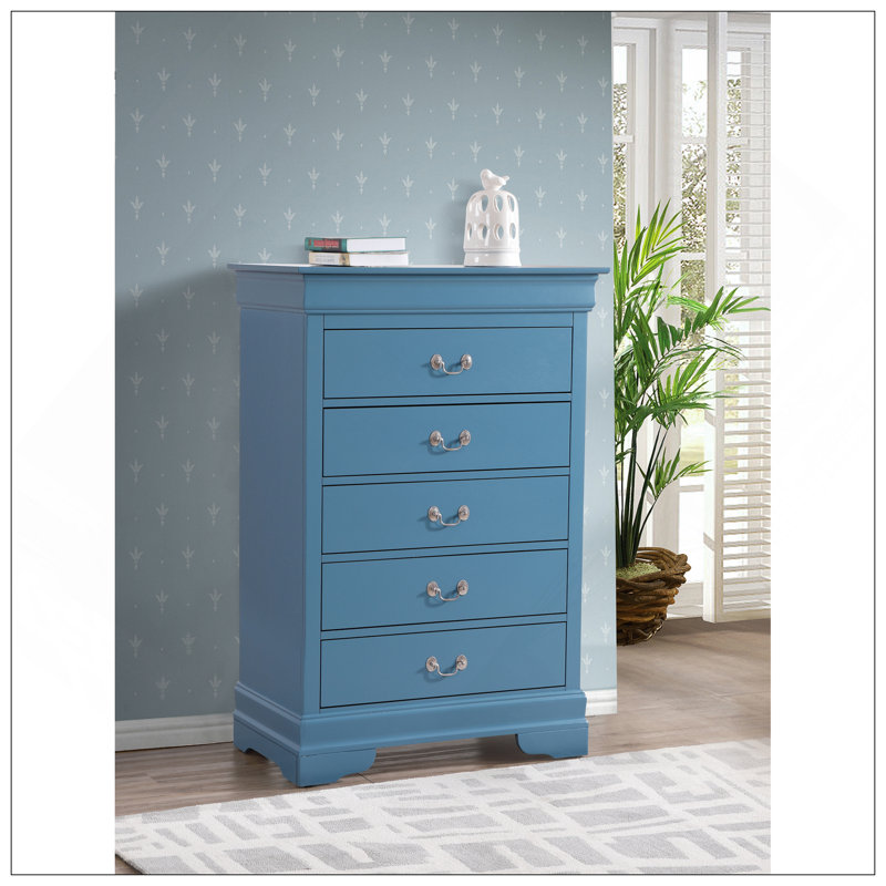 Commode Louis Phillipe, bleu sarcelle, Sarcelle