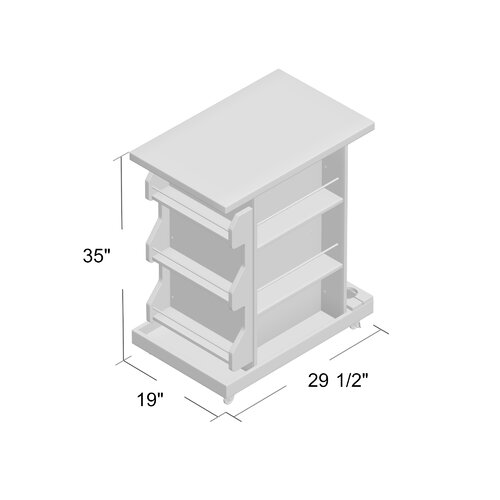 Red Barrel Studio® Solid Wood Kitchen Cart & Reviews | Wayfair