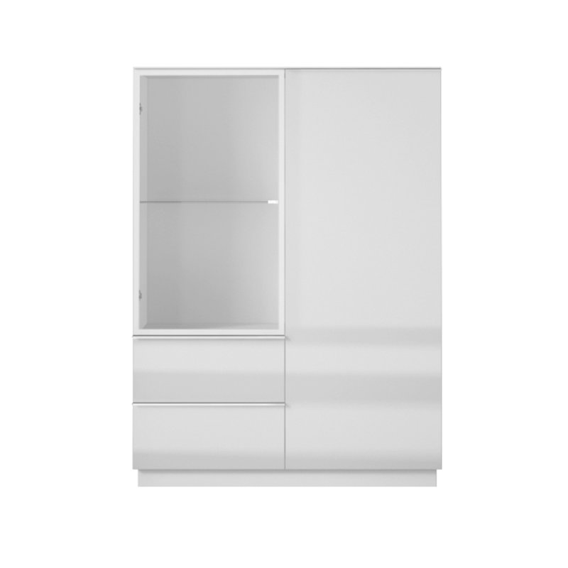 Mcinnis 100cm Sideboard, White/White Glass