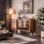 Nordic style glass display case Modern sideboard