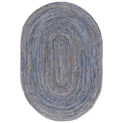 Demar Handmade Flatweave Blue/Natural Area Rug
