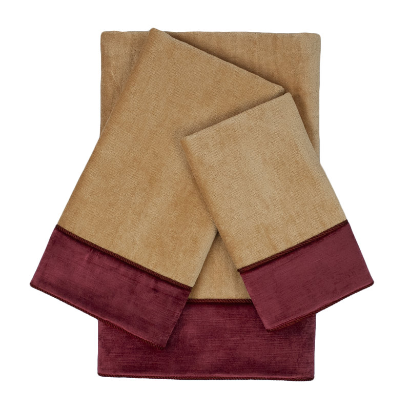 Ensemble de serviettes 3 pièces 100% coton, Pépite / marron
