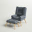 Denzel Upholstered Accent Chair with Footstool-626328186