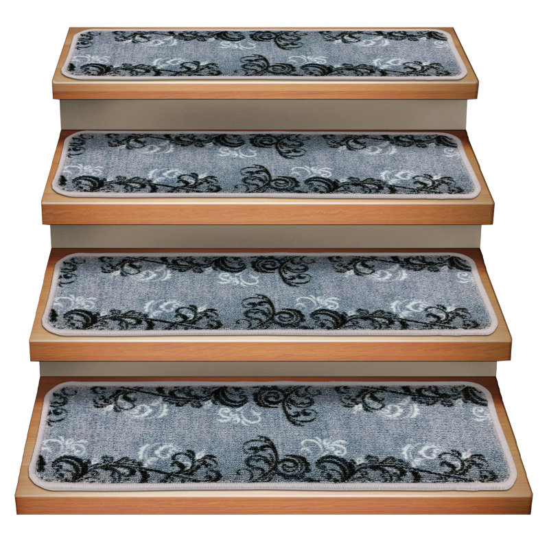 Tapis d'escalier gris Hajara, Tapis de couloir 8 po x 2 pi 2 po