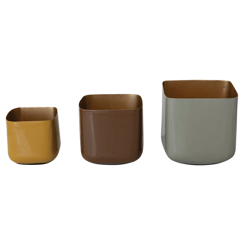 Enameled Metal Planters