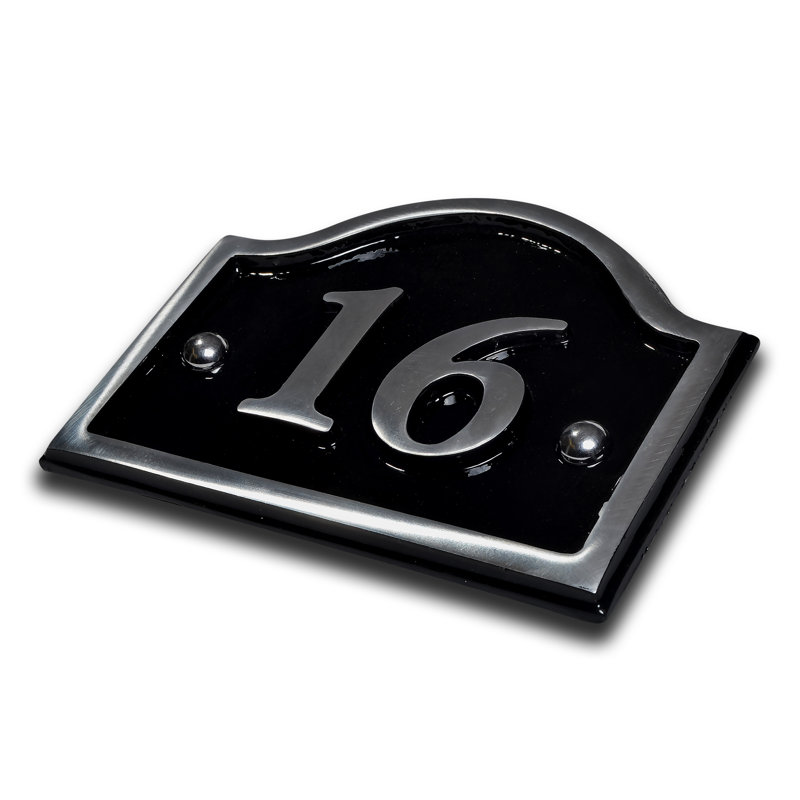 Jaclynn 11.5cm H Reflective Metal House Number, 16