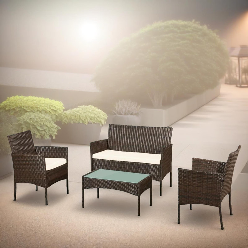 3 - Person Wicker Patio Dining Set with
