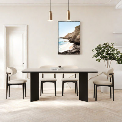 Rectangular modern table and chair
