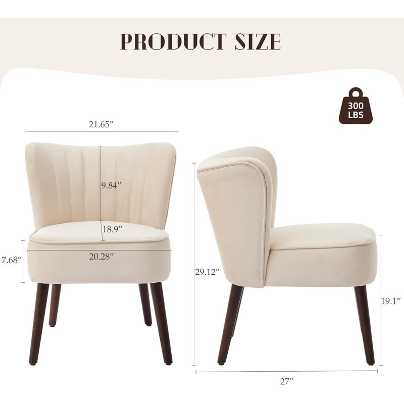 Ensemble de 2 chaises d'appoint modernes en velours avec pieds en bois Modern