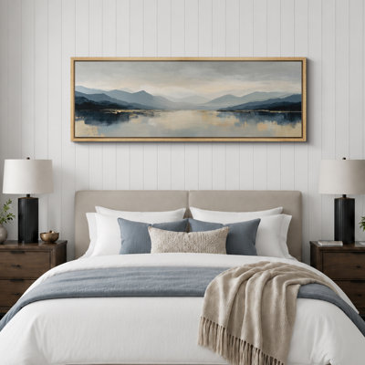 "Serene Mountain Lake Reflection Landscape", très grandes photos, impression sur toile encadrée