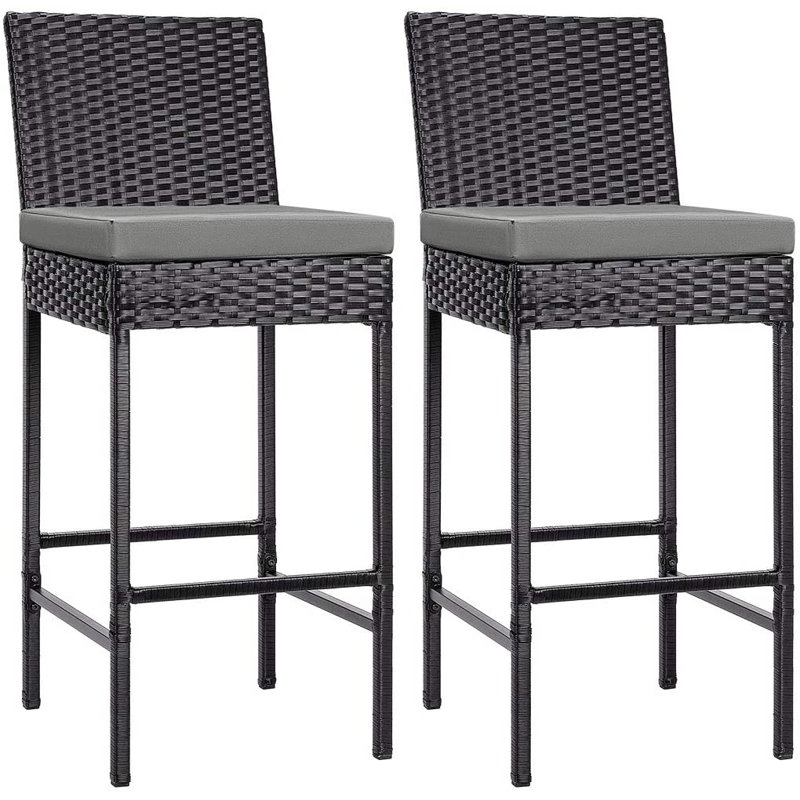 Aize Steel Outdoor 27.5'' Bar Stool with Cushion