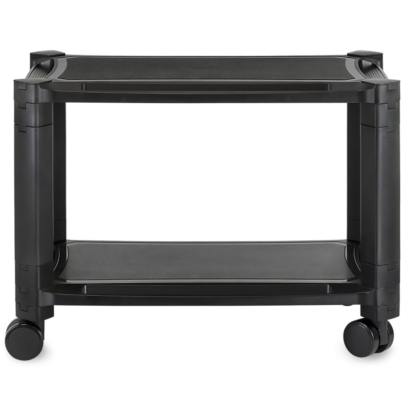Black Adjustable Rolling Printer Stand with Storage Tray