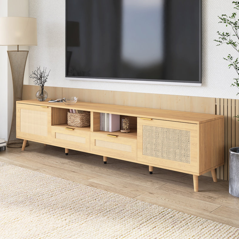 Modern Farmhouse TV Stand For Tvs Up To 85", Natural