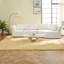 Canapé d'angle modulaire moderne, mousse beige, accoudoirs larges, spacieux, idéal pour la maison-140244803