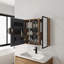 Armoire de toilette 29,63 po avec rangement, armoire à pharmacie murale avec porte miroir, tablettes en verre réglables, contreplaqué