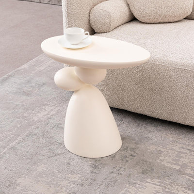 Table de bout Lucky Stone, table d'appoint en fibre de verre, table d'angle minimaliste moderne pour le salon, la chambre à coucher et la chambre d'amis
