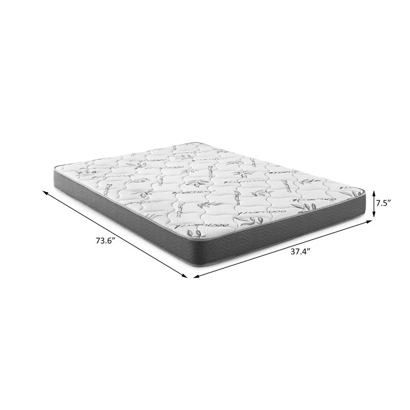 7" Rayon From Bamboo Cover Firm Foam Mattress, Twin