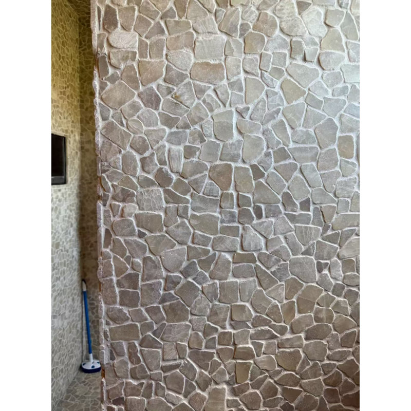 Ivory Beige 12" x 12" Random Natural Stone Mosaic Wall & Floor Tile