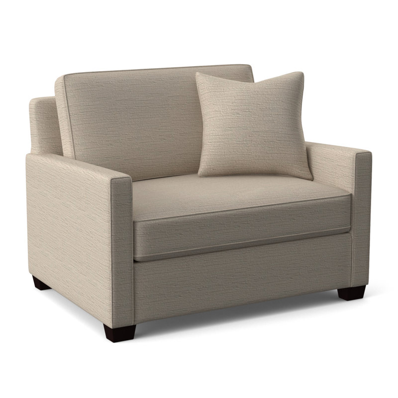 Nicklaus Sleeper Sofa, Java Finish, Eggshell Crypton Performance; 0884-93, 5" Innerspring Mattress