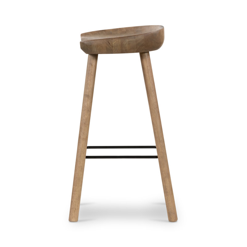 Barrett Solid Wood Bar & Counter Stool, Natural Matte, Counter Stool (26” Seat Height)