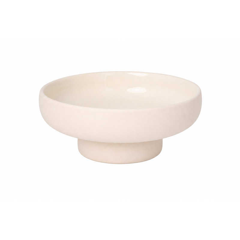 Bol à piédestal en céramique Dune sable et crème