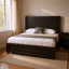 Queen Bedroom Set, Black, Chrome, Nickel Wood, 2 Piece Set with Nightstand-131013392