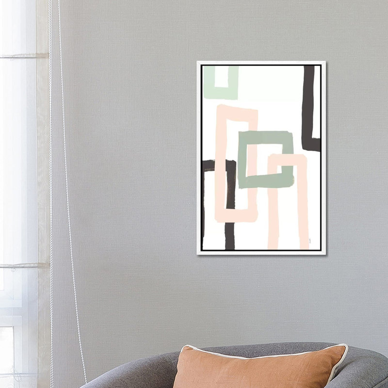 Pastel Blocks I by Lanie Loreth - Painting on Canvas, White Floater Framed, 66.04cm H x 45.72cm W x 3.81cm D