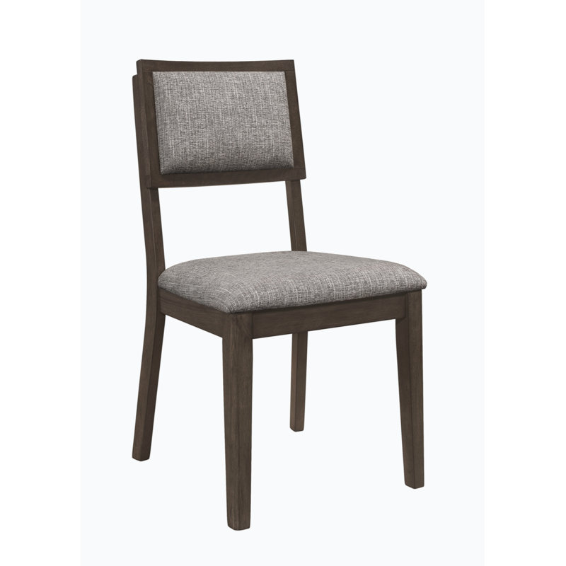 Chaise d'appoint de salle à manger 2 pièces avec dossier rembourré et finition en bois foncé