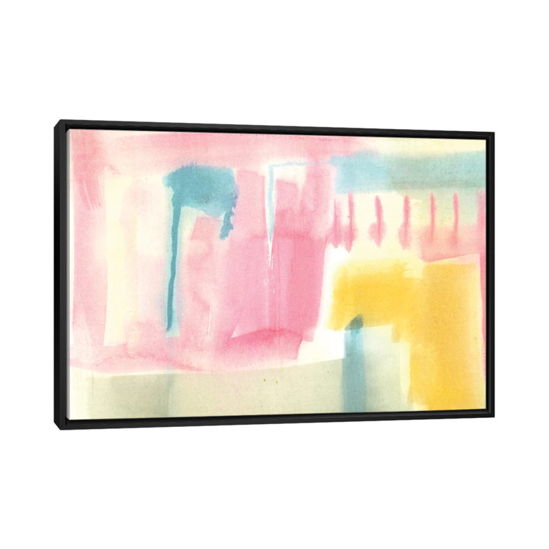 «Pastel Luxe III», reproduction sur toile, H 18 po x l 26 po x P 1,5 po, Toile avec cadre noir, Pas de tapis