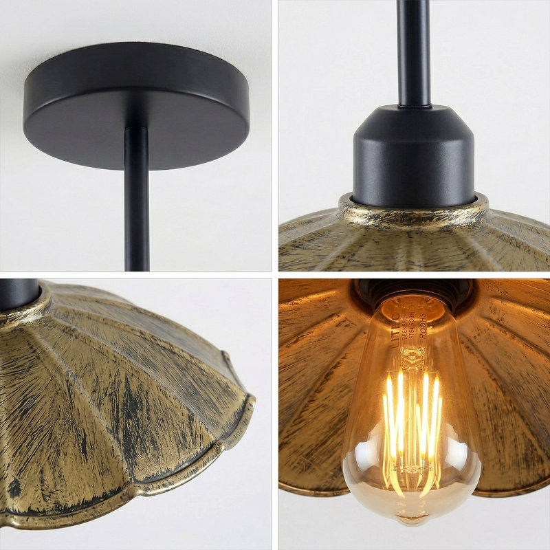Semi Flush Mount, Yes, Brushed Brass