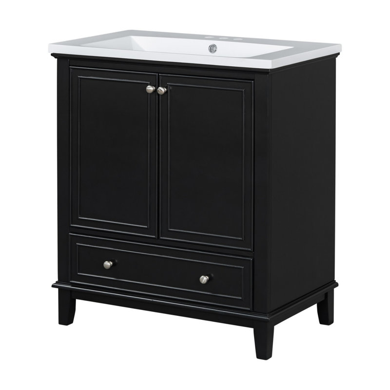 30" Bathroom Vanity with Sink Combo, Black