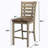 Set of 2 Dining Counter Height Chairs Modern Farmhouse Rustic Look Distressed Design Ladderback Solid Wood