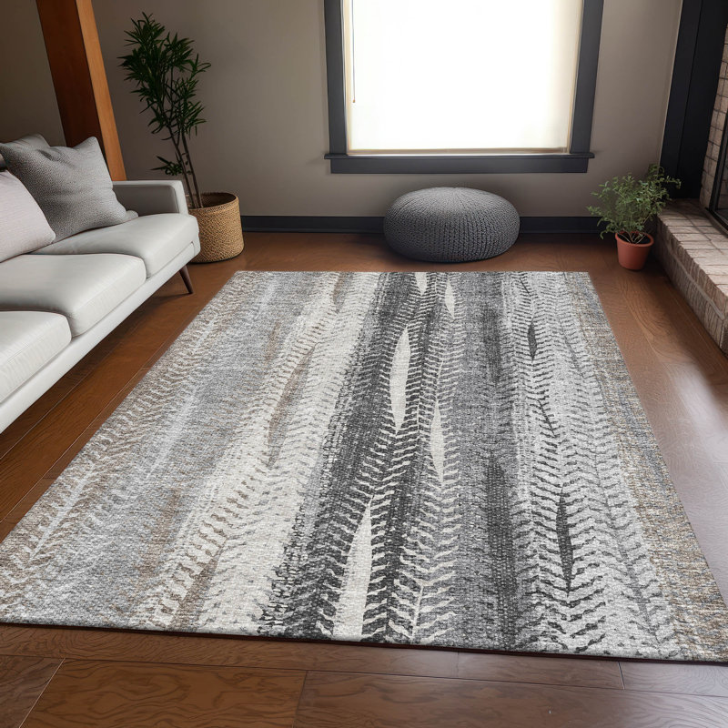 Tapis kaki Prisco lavable à la machine de qualité supérieure, Rectangle 10 pi x 14 pi