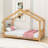 Twin Size House Platform Bed With Headboard And Slats-1754886608