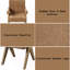 Chaise avec accoudoirs en chenille et chêne chocolat Zoey (ensemble de 2)
