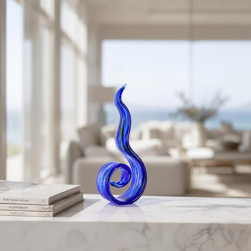 Statue flamme de verre, Bleu