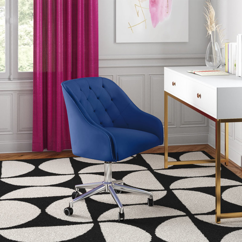 Fauteuil de maquillage avec roulettes Marcus, Bleu