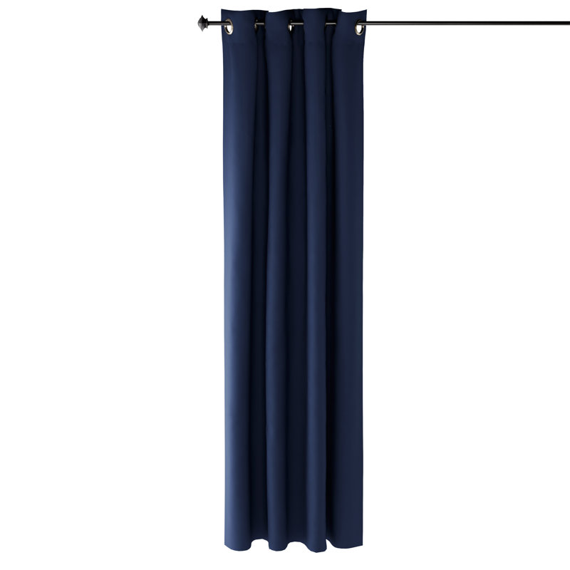 Mileti Blackout Curtain Single Panel, Dark Blue, 52" W x 84" L